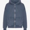 Bio-Oversize-Kapuzenjacke mit Reißverschluss – Neptune Blue