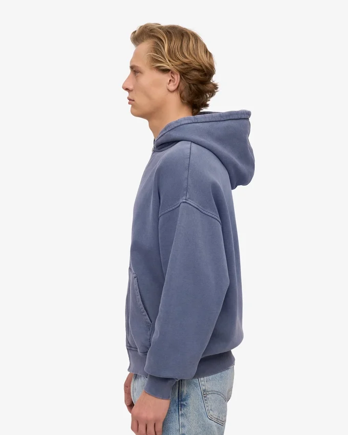 Bio-Oversize-Kapuzenjacke mit Reißverschluss – Neptune Blue