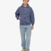 Bio-Oversize-Kapuzenjacke mit Reißverschluss – Neptune Blue