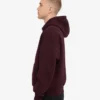 Bio-Oversize-Kapuzenjacke mit Reißverschluss – Oxblood-Rot