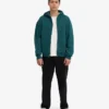 Bio-Oversize-Kapuzenjacke mit Reißverschluss – Ozeangrün