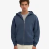 Bio-Oversize-Kapuzenjacke mit Reißverschluss – Petrolblau