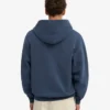 Bio-Oversize-Kapuzenjacke mit Reißverschluss – Petrolblau