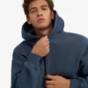 Bio-Oversize-Kapuzenjacke mit Reißverschluss – Petrolblau