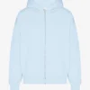 Bio-Oversize-Kapuzenjacke mit Reißverschluss – Polarblau