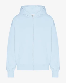 Bio-Oversize-Kapuzenjacke mit Reißverschluss – Polarblau