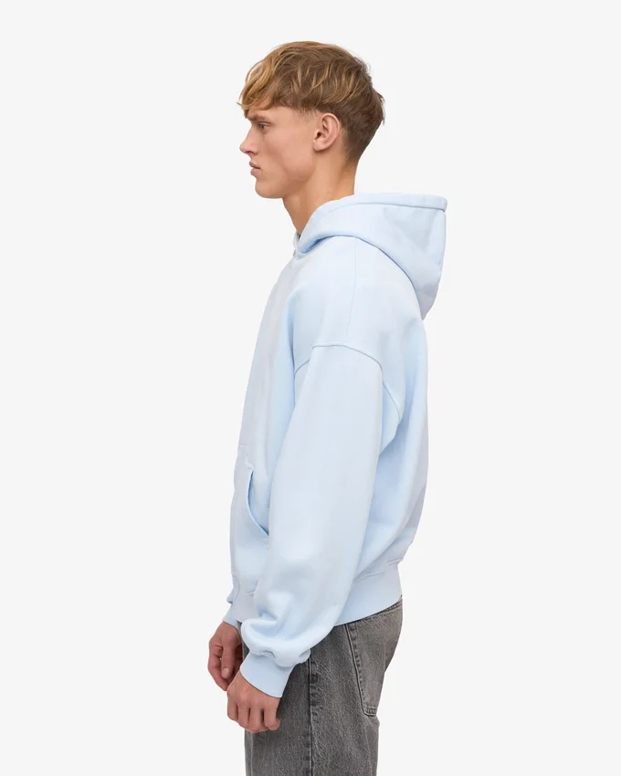 Bio-Oversize-Kapuzenjacke mit Reißverschluss – Polarblau