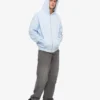 Bio-Oversize-Kapuzenjacke mit Reißverschluss – Polarblau