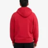 Bio-Oversize-Kapuzenjacke mit Reißverschluss – Scharlachrot