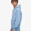 Bio-Oversize-Kapuzenjacke mit Reißverschluss – Seeblau