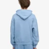 Bio-Oversize-Kapuzenjacke mit Reißverschluss – Seeblau