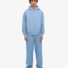 Bio-Oversize-Kapuzenjacke mit Reißverschluss – Seeblau