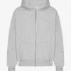 Bio-Oversize-Kapuzenjacke mit Reißverschluss – Snow Melange