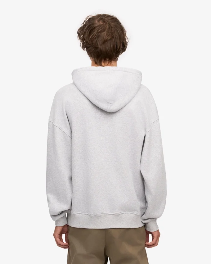 Bio-Oversize-Kapuzenjacke mit Reißverschluss – Snow Melange