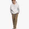 Bio-Oversize-Kapuzenjacke mit Reißverschluss – Snow Melange