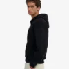 Bio-Oversize-Kapuzenjacke mit Reißverschluss – Tiefschwarz
