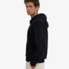Bio-Oversize-Kapuzenjacke mit Reißverschluss – Tiefschwarz