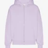 Bio-Oversize-Kapuzenjacke mit Reißverschluss – Zartes Lavendel