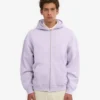Bio-Oversize-Kapuzenjacke mit Reißverschluss – Zartes Lavendel