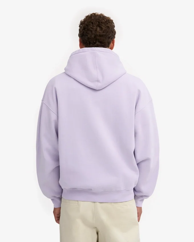 Bio-Oversize-Kapuzenjacke mit Reißverschluss – Zartes Lavendel