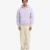 Bio-Oversize-Kapuzenjacke mit Reißverschluss – Zartes Lavendel
