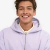 Bio-Oversize-Kapuzenjacke mit Reißverschluss – Zartes Lavendel