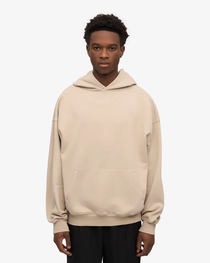 Bio-Oversize-Kapuzenpullover – Austerngrau
