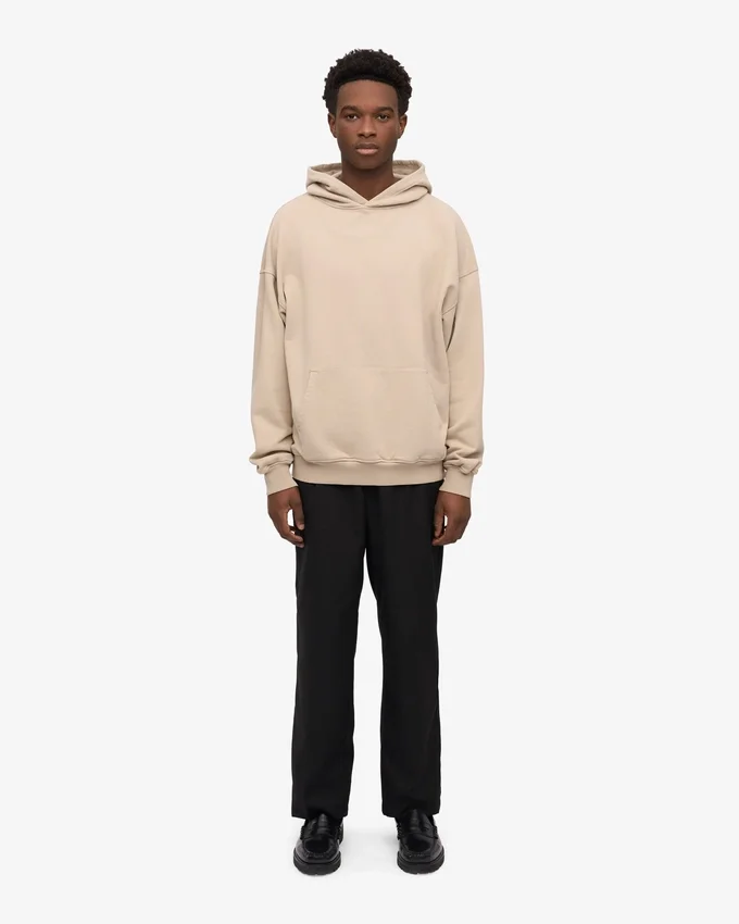 Bio-Oversize-Kapuzenpullover – Austerngrau