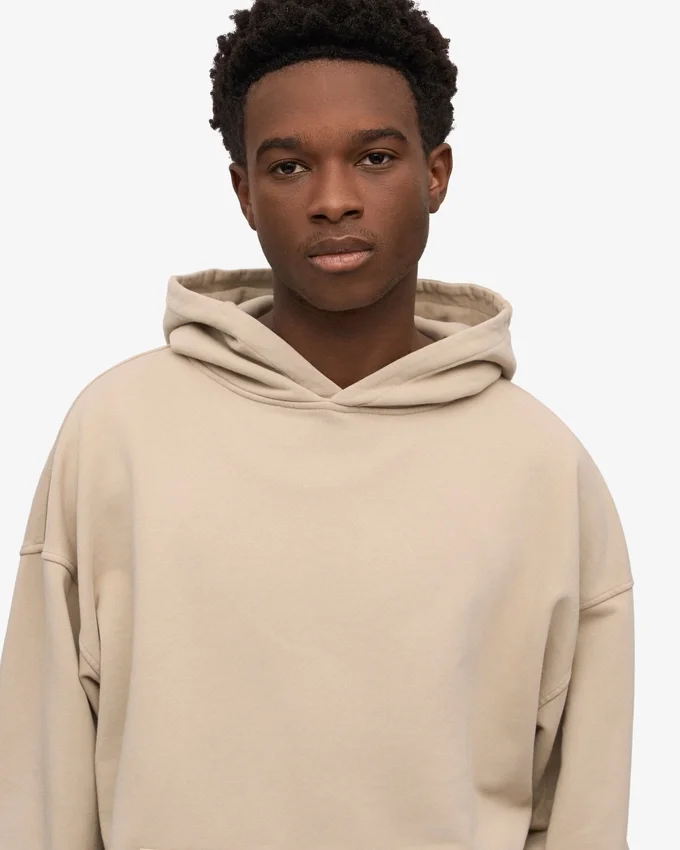 Bio-Oversize-Kapuzenpullover – Austerngrau