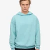 Bio-Oversize-Kapuzenpullover – Blaugrün
