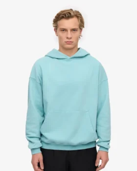 Bio-Oversize-Kapuzenpullover – Blaugrün