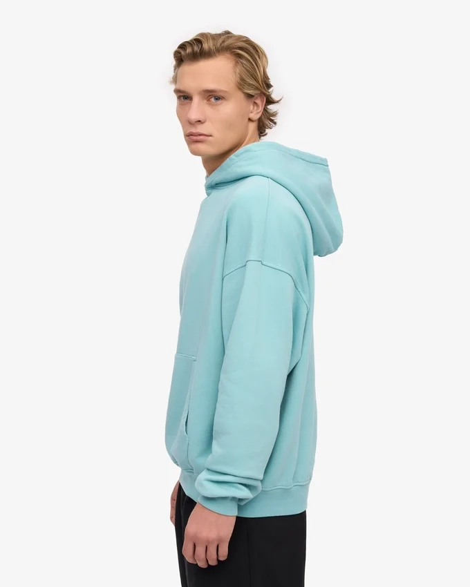 Bio-Oversize-Kapuzenpullover – Blaugrün