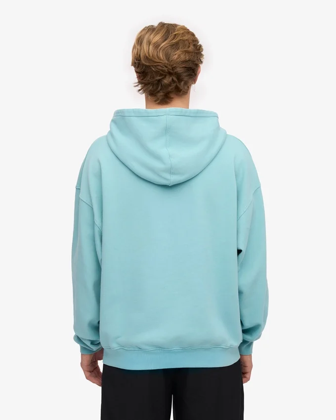 Bio-Oversize-Kapuzenpullover – Blaugrün