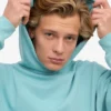 Bio-Oversize-Kapuzenpullover – Blaugrün