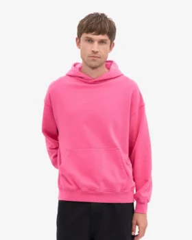 Bio-Oversize-Kapuzenpullover – Bubblegum-Pink