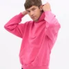 Bio-Oversize-Kapuzenpullover – Bubblegum-Pink