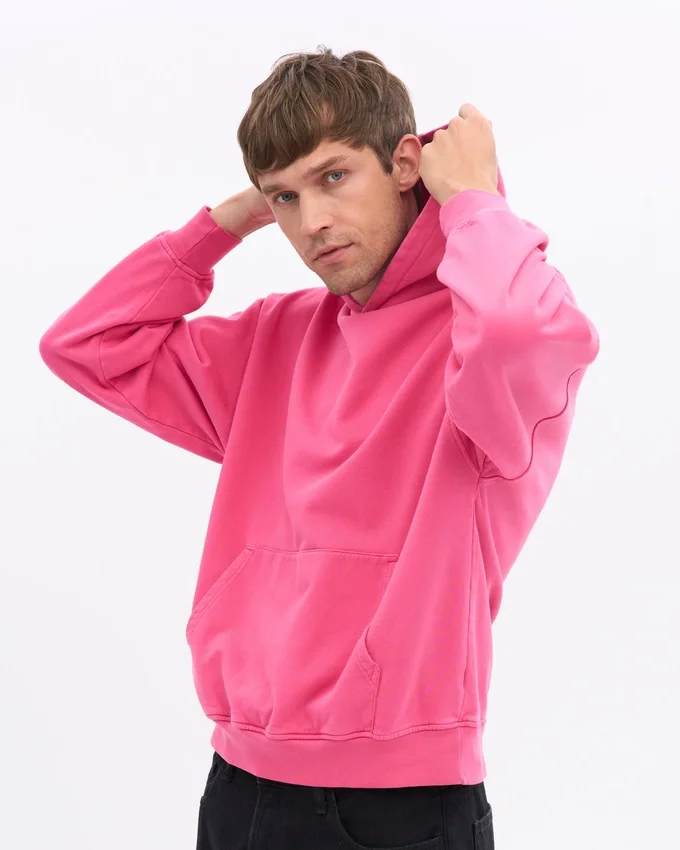 Bio-Oversize-Kapuzenpullover – Bubblegum-Pink