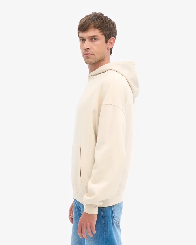 Bio-Oversize-Kapuzenpullover – Elfenbeinweiß