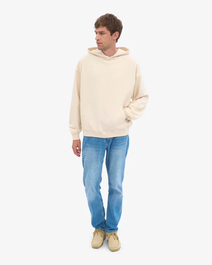 Bio-Oversize-Kapuzenpullover – Elfenbeinweiß