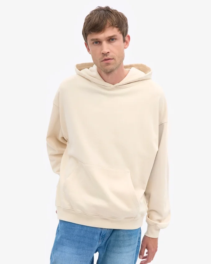 Bio-Oversize-Kapuzenpullover – Elfenbeinweiß