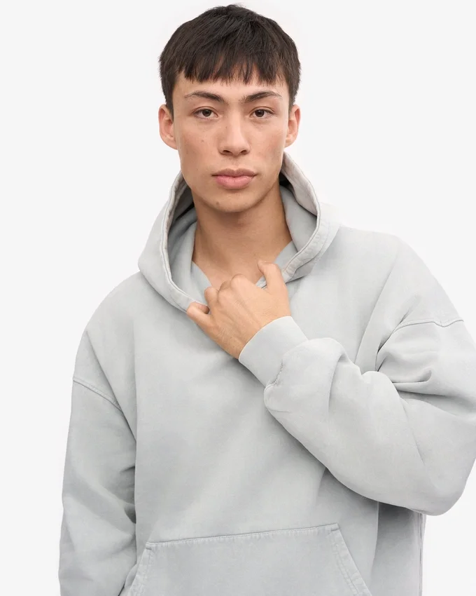 Bio-Oversize-Kapuzenpullover – Faded Grey
