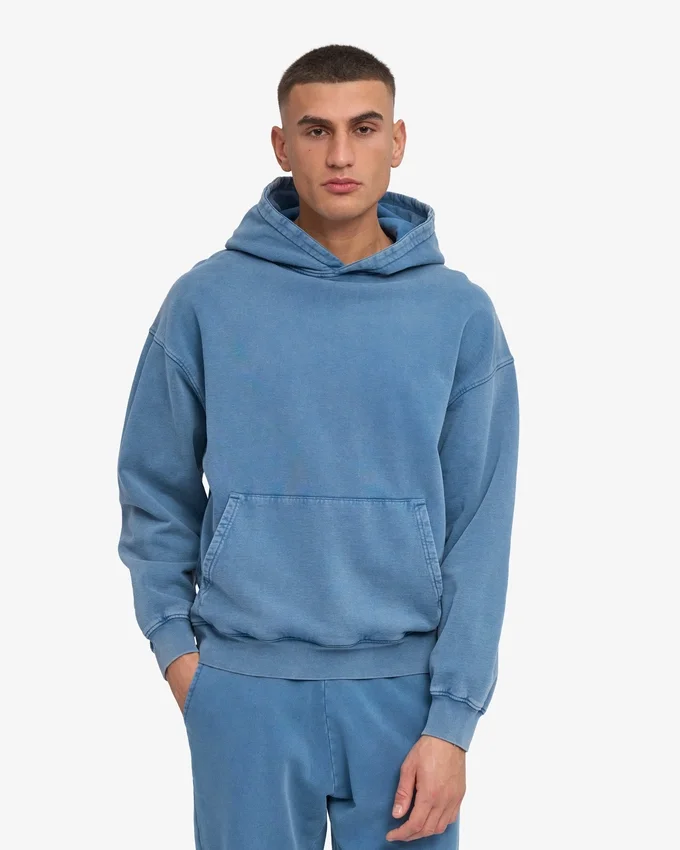 Bio-Oversize-Kapuzenpullover – Faded Indigo