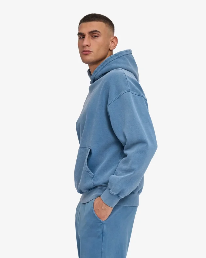 Bio-Oversize-Kapuzenpullover – Faded Indigo