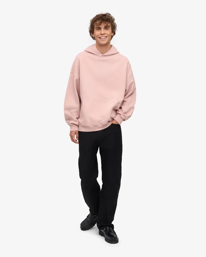 Bio-Oversize-Kapuzenpullover – Faded Pink