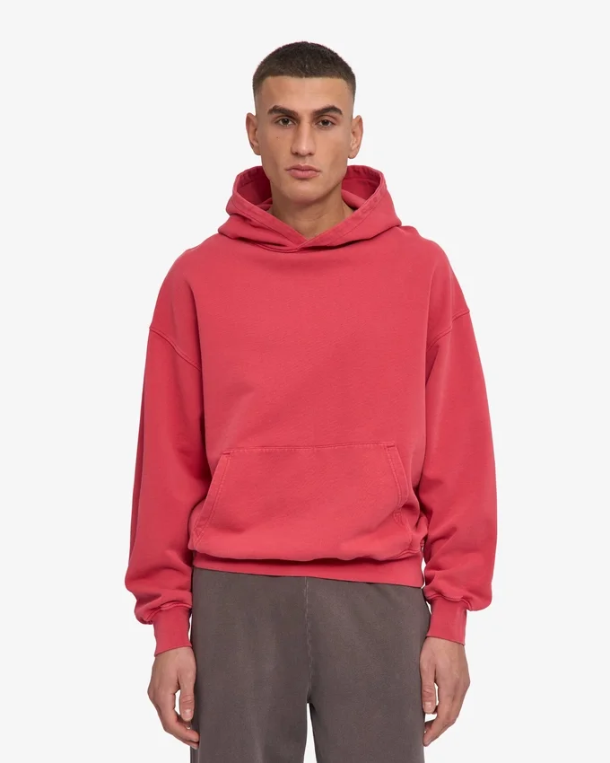 Bio-Oversize-Kapuzenpullover – Faded Red