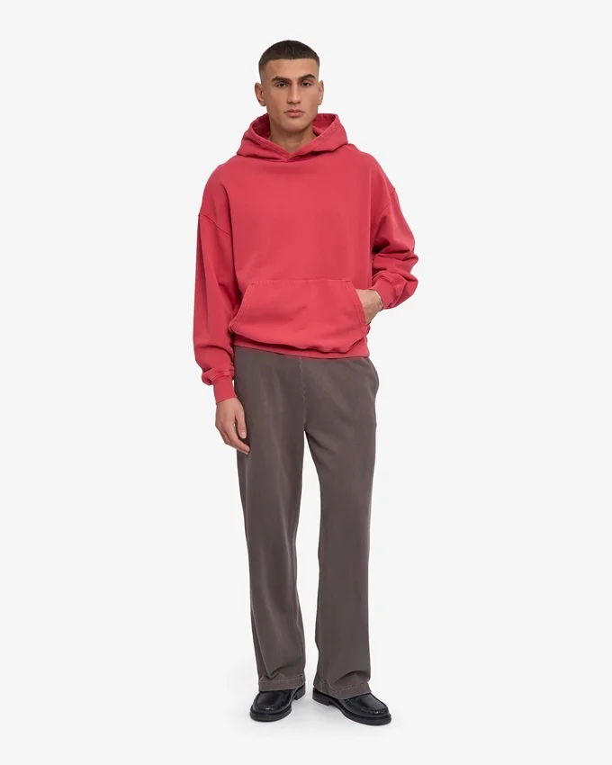 Bio-Oversize-Kapuzenpullover – Faded Red