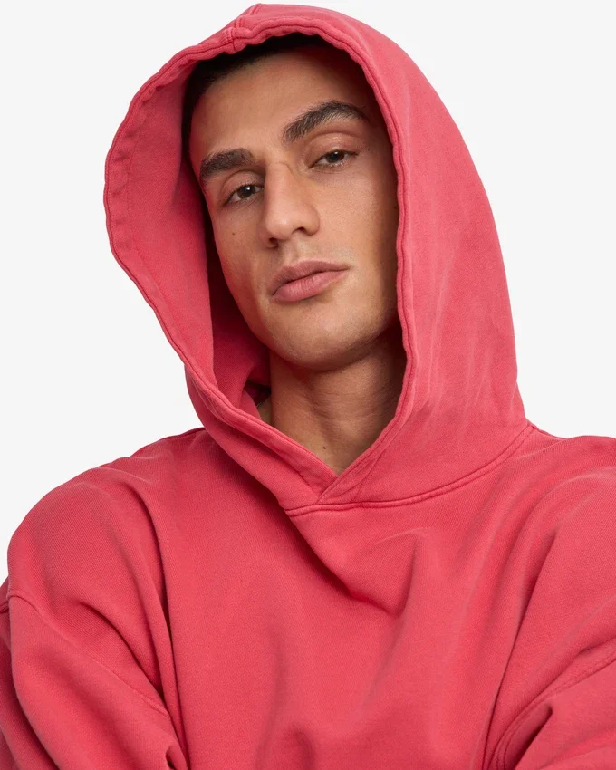 Bio-Oversize-Kapuzenpullover – Faded Red