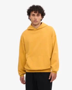 Bio-Oversize-Kapuzenpullover – gebranntes Gelb