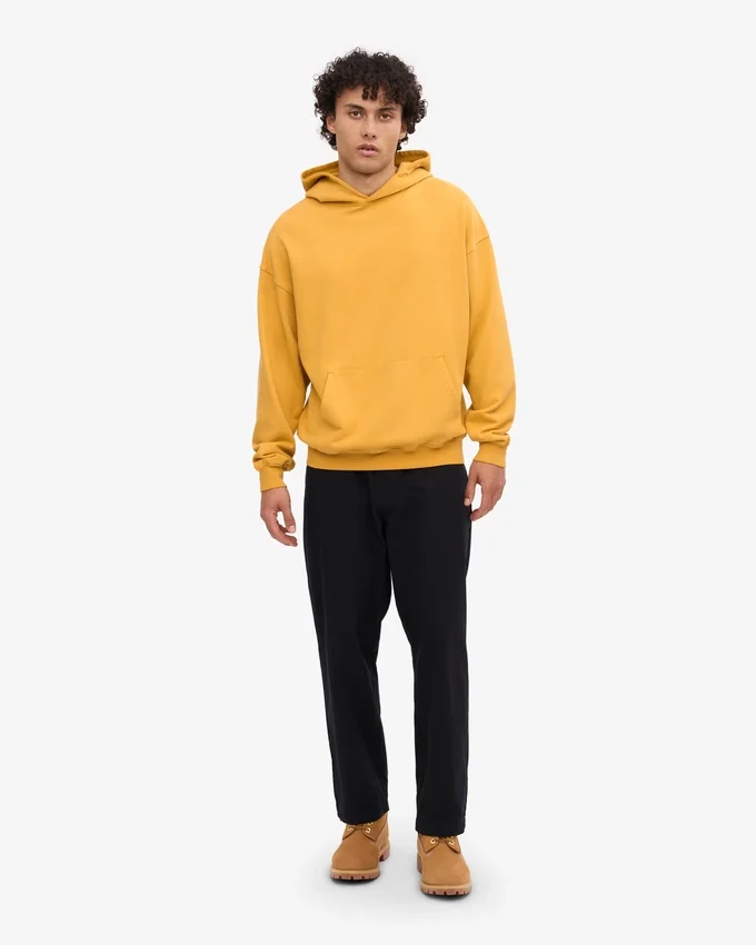 Bio-Oversize-Kapuzenpullover – gebranntes Gelb