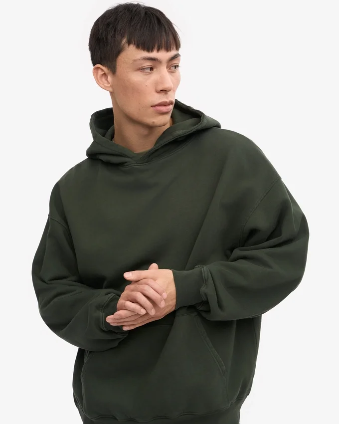 Bio-Oversize-Kapuzenpullover – Jägergrün